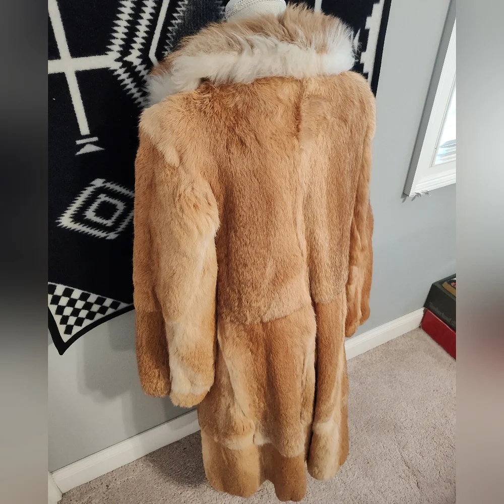 Vintage GUC Jacques St. Laurent Authentic Calf Length Fur Trench Overcoat, Small - Picture 9 of 15